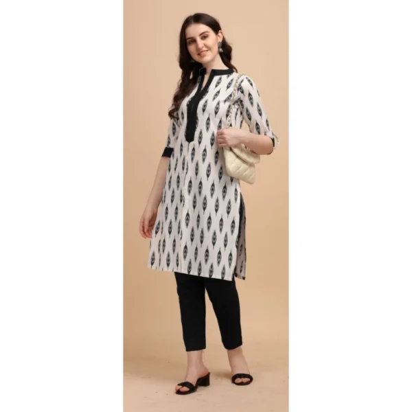 Women's Cotton Kurta Set With Bottom (Color:Black, Material:Cotton)