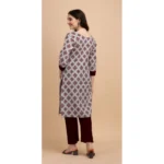 Women's Cotton Kurta Set With Bottom (Color:Red, Material:Cotton)