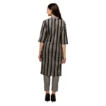 Women's Cotton Kurta Set With Bottom (Color:Grey, Material:Cotton)