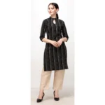 Women's Cotton Kurta Set With Bottom (Color:Chiku, Material:Cotton)