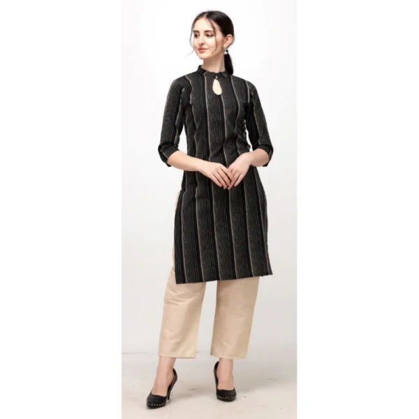 Women's Cotton Kurta Set With Bottom (Color:Chiku, Material:Cotton)