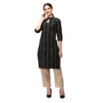 Women's Cotton Kurta Set With Bottom (Color:Chiku, Material:Cotton)