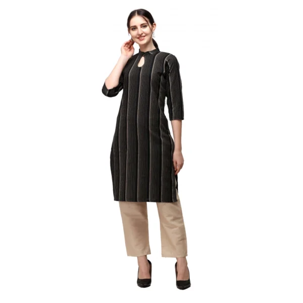 Women's Cotton Kurta Set With Bottom (Color:Chiku, Material:Cotton)