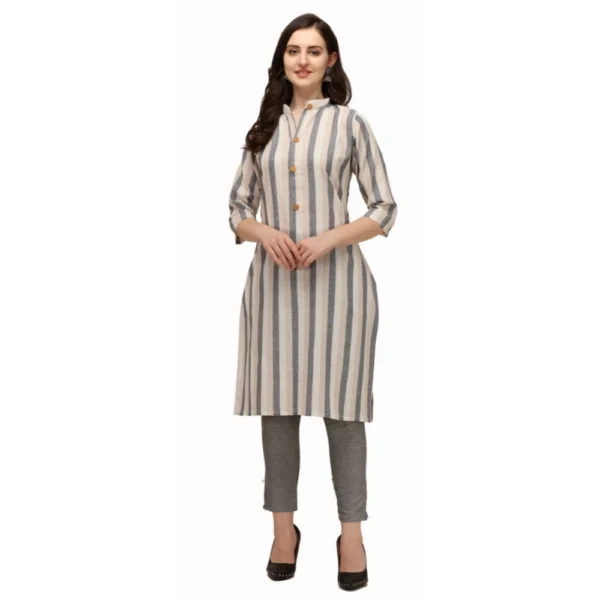 Women's Cotton Kurta Set With Bottom (Color:Chiku, Material:Cotton)