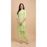 Women's Rayon Kurta Set With Bottom (Color:LPista, Material:Rayon)