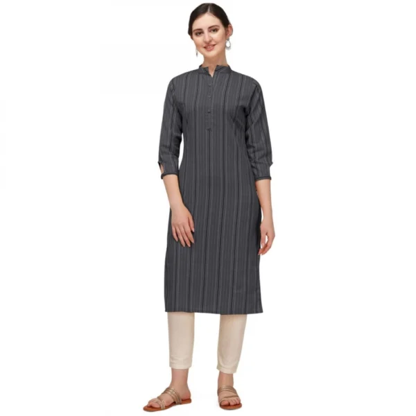 Women's Cotton Kurta Set With Bottom (Color:Black, Material:Cotton)
