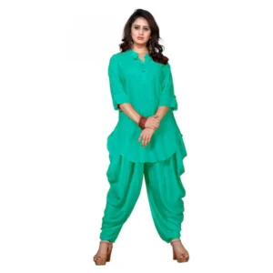 Women's Rayon Kurta Set With Bottom (Color:RAMA, Material:Rayon)