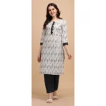 Women's Cotton Kurta Set With Bottom (Color:Black, Material:Cotton)