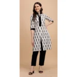 Women's Cotton Kurta Set With Bottom (Color:Black, Material:Cotton)