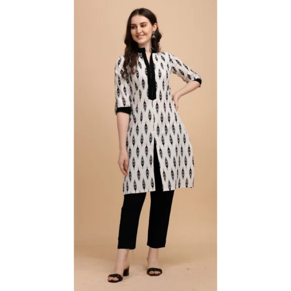 Women's Cotton Kurta Set With Bottom (Color:Black, Material:Cotton)