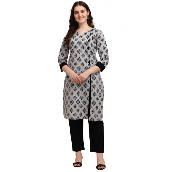 Women's Cotton Kurta Set With Bottom (Color:Black, Material:Cotton)