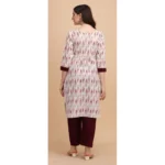 Women's Cotton Kurta Set With Bottom (Color:Red, Material:Cotton)