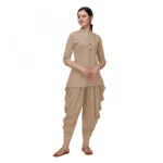 Women's Rayon Kurta Set With Bottom (Color:Chiku, Material:Rayon)