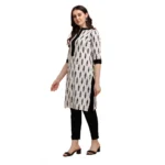 Women's Cotton Kurta Set With Bottom (Color:Black, Material:Cotton)