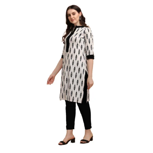 Women's Cotton Kurta Set With Bottom (Color:Black, Material:Cotton)