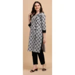 Women's Cotton Kurta Set With Bottom (Color:Black, Material:Cotton)