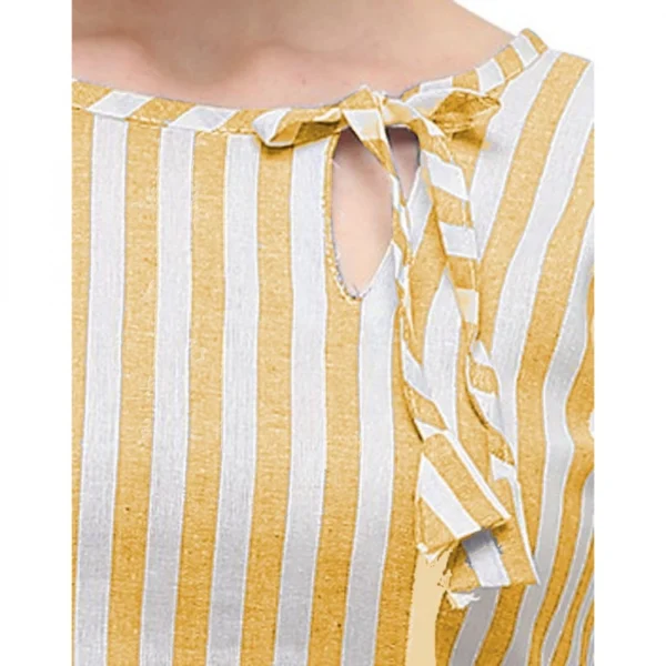 Women's Cotton Kurta Set With Bottom (Color:Orange, Material:Cotton)