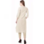 Women's Cotton Kurta Set With Bottom (Color:Chiku, Material:Cotton)