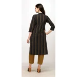 Women's Cotton Kurta Set With Bottom (Color:Mustard, Material:Cotton)