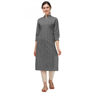 Women's Cotton Kurta Set With Bottom (Color:Black, Material:Cotton)