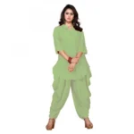 Women's Rayon Kurta Set With Bottom (Color:Green, Material:Rayon)
