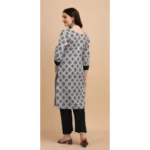 Women's Cotton Kurta Set With Bottom (Color:Black, Material:Cotton)