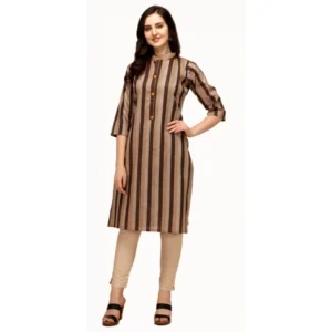 Women's Cotton Kurta Set With Bottom (Color:Mustard, Material:Cotton)