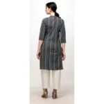 Women's Cotton Kurta Set With Bottom (Color:Grey, Material:Cotton)