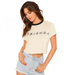 Women's Cotton Western Wear T Shirt (Cream)