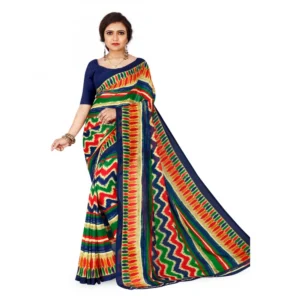 Women's Faux Georgette Saree With Blouse (Multicolor, 5-6Mtrs)