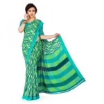 Women's Faux Georgette Saree With Blouse (Green, 5-6Mtrs)
