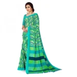 Women's Faux Georgette Saree With Blouse (Green, 5-6Mtrs)