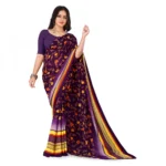 Women's Faux Georgette Saree With Blouse (Purple, 5-6Mtrs)