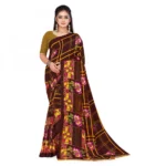 Women's Faux Georgette Saree With Blouse (Yellow, 5-6Mtrs)
