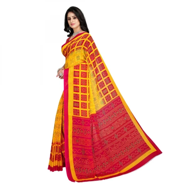 Women's Faux Georgette Saree With Blouse (Pink, 5-6Mtrs)