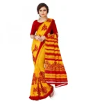 Women's Faux Georgette Saree With Blouse (Yellow, 5-6Mtrs)