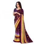 Women's Faux Georgette Saree With Blouse (Purple, 5-6Mtrs)