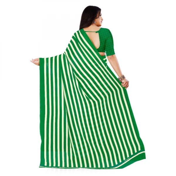 Women's Faux Georgette Saree With Blouse (Green, 5-6Mtrs)