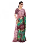 Women's Faux Georgette Saree With Blouse (Purple, 5-6Mtrs)