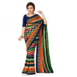 Women's Faux Georgette Saree With Blouse (Multicolor, 5-6Mtrs)