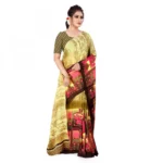 Women's Faux Georgette Saree With Blouse (Beige, 5-6Mtrs)