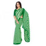 Women's Faux Georgette Saree With Blouse (Green, 5-6Mtrs)