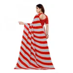 Women's Faux Georgette Saree With Blouse (Red, 5-6Mtrs)