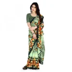 Women's Faux Georgette Saree With Blouse (Light Green, 5-6Mtrs)