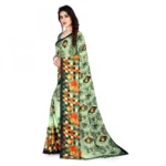 Women's Faux Georgette Saree With Blouse (Light Green, 5-6Mtrs)