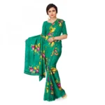 Women's Faux Georgette Saree With Blouse (Rama, 5-6Mtrs)