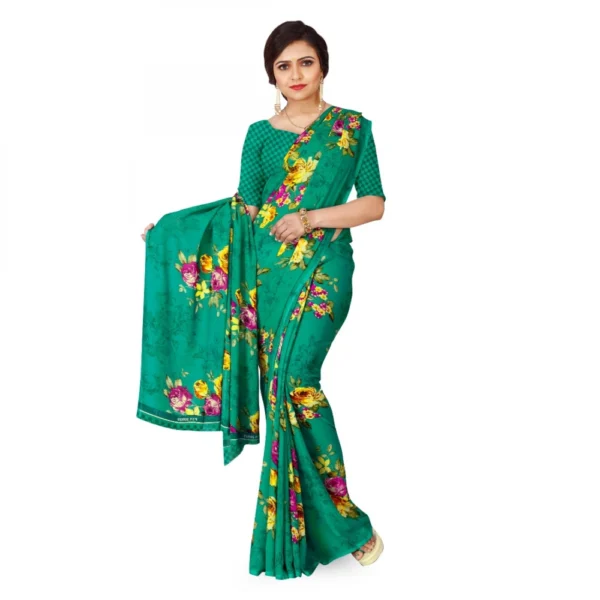 Women's Faux Georgette Saree With Blouse (Rama, 5-6Mtrs)