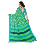 Women's Faux Georgette Saree With Blouse (Green, 5-6Mtrs)