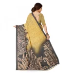 Women's Faux Georgette Saree With Blouse (Yellow, 5-6Mtrs)