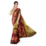 Women's Faux Georgette Saree With Blouse (Beige, 5-6Mtrs)